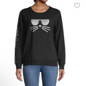 KARL LAGERFELD PARIS
Shimmer Choupette Graphic Sweatshirt size M